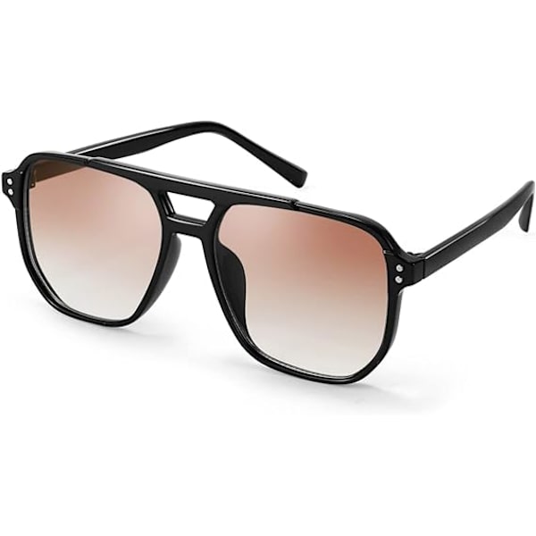 Retro Square Aviator Solglasögon Kvinnor Män 70-tal Vintage Trendig Plastbåge Solglasögon