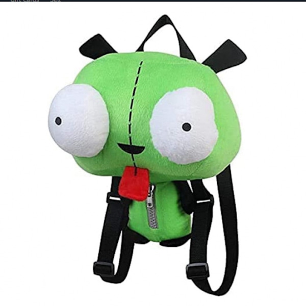 Ny Alien Invader Zim 3D Øyne Robot Gir Søt Utstoppet Plysj Ryggsekk Grønn Veske Julegave 35 cm