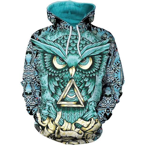 Herre Langærmet Hoodie Halloween Sjov Crew Neck Sweatshirt med Kængurulomme Jul Flerfarvet 3D Print Jumper Sweater（Størrelse：M） Style16 M