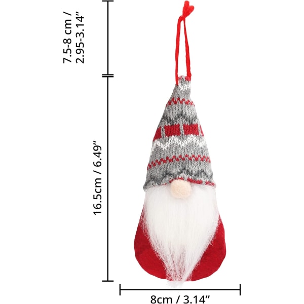 Sæt med 4 julegnom-pynt Juletræ hængende gnomer Håndlavede plysj-gnom-pynt Elf plysj-dukke