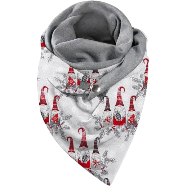 Julehalstørklæde til kvinder Mode Vinter Print Knap Blød Casual Varm Halstørklæde Damer Store Kasmir Wraps Sjal