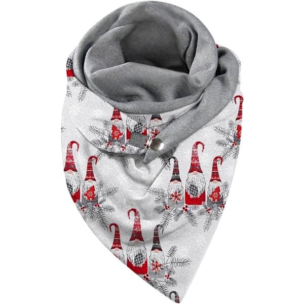 Julhalsduk för kvinnor Mode Vinter Print Knapp Mjuk Casual Varm Halsduk Dam Stora Kashmir Wraps Sjalar
