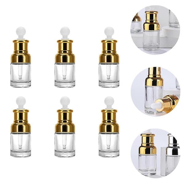6 kpl eteerisen öljyn pullo hajuvesilasipullo annostelija 30 ml