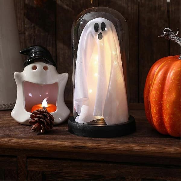 Lysende spøgelse i klokke, spøgelse med lys, Halloween-dekorationer Multicolor