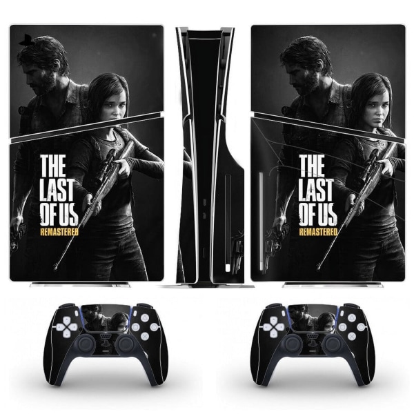Playstation 5 Slim PS5 Slim The Last of Us Del I Skin Decal and Controller Stickers Set, Reptålig (Disk01) Style05