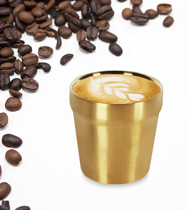 (Sæt med 4) Krus i rustfrit stål (175 ml) Børstet metal Dr,