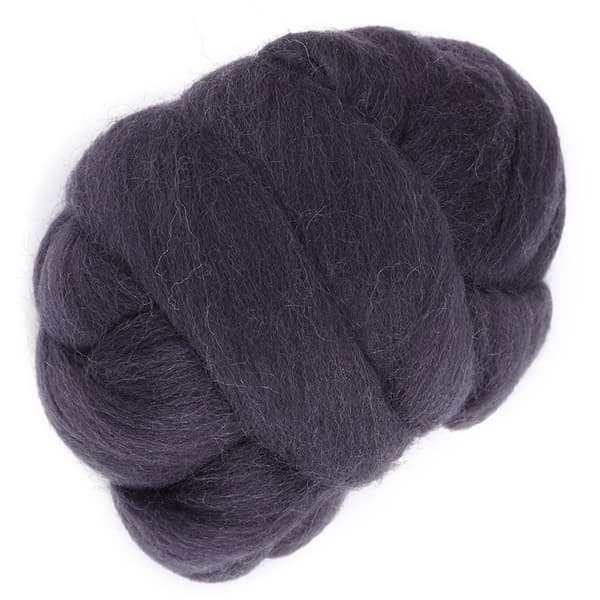 55g Farget Nålefilting Ull Roving Spinning Søm Trimming Håndarbeidsmateriale (Mørkegrå)