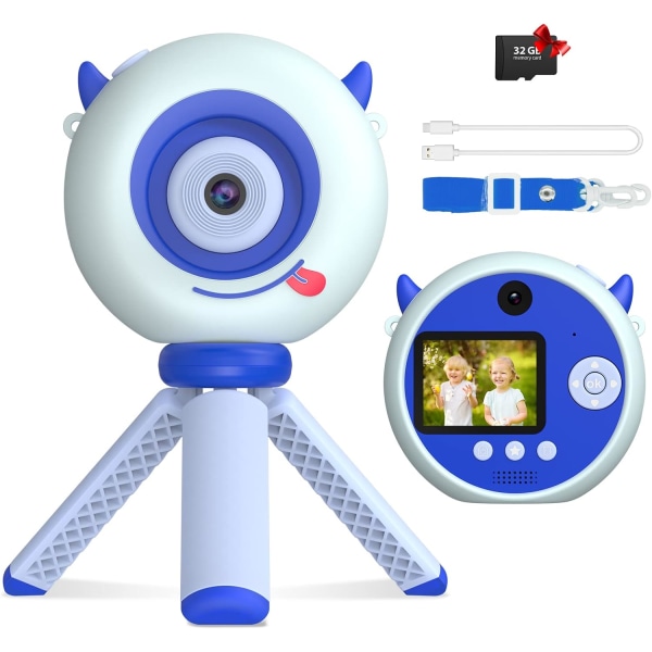 Children Camera for Boys Girls Age 3-7 Rechargeable Digtial Cameras with Stand,2.0 Inch MP3 1080P Vedio Camera Ideal Christmas Birthday Toys Gift