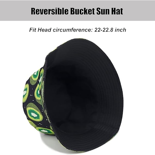 Arogheiz Spandauhat til Kvinder Dobbeltsidet Solhat Reversibel Blomster Frugt Print Fiskerhat til Rejser Strand Fiskeri Pool