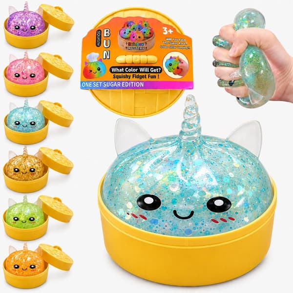 Dumpling Squishy Fidget-lelut, Glitter Vihreät Squishies Puristuslelu