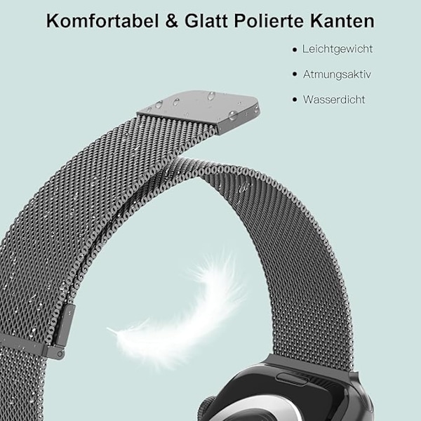 2 Stykker Remme Kompatible med Apple Watch Armbånd, Dobbelt Magnet Justerbar Rustfrit Stål Metal Kompatibel med iWatch Armbånd Se Ultra Series Starlight + Silver 38/40/41mm