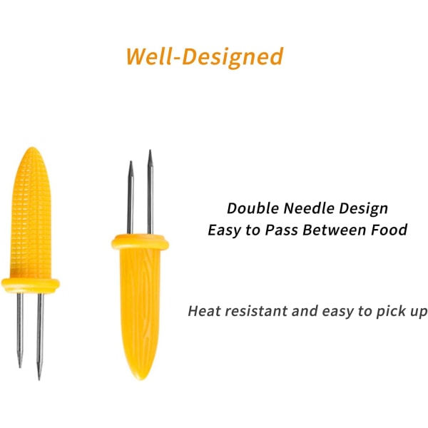 10 st set med majshållare, rostfria majskolvhållare, majskolvspett för grillning