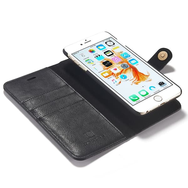 DG.MING etui med magnetisk skal & stativ til iPhone 6/6S, sort sort black