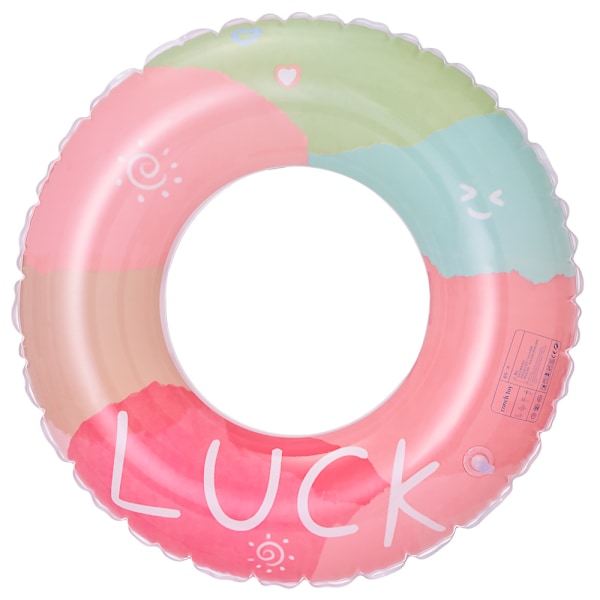 Oppblåsbar badering for barn, badering poolbøye, retrostripet PVC oppblåsbar bøye poolbøye Lucky rainbow Suitable for teenagers