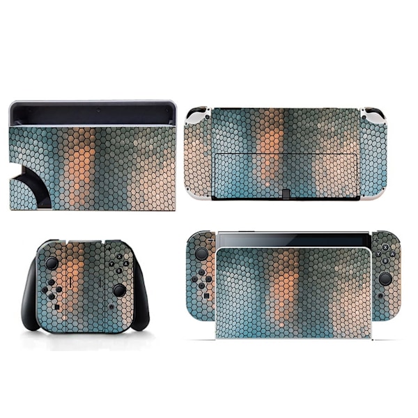 Sopii Switch OLED -tarroille, hieno muotoilu, pölytiivis, naarmuuntumaton ja värikäs tarra (hopea) Style08