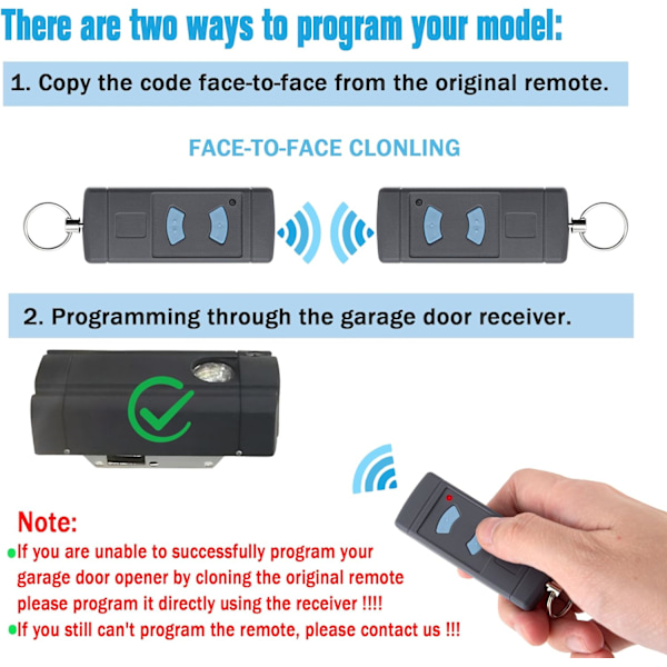 2-pack Garagedörröppnare Fjärrkontroll Ersättning för HSE2-868 HS4-868 HSM4-868 Promatic