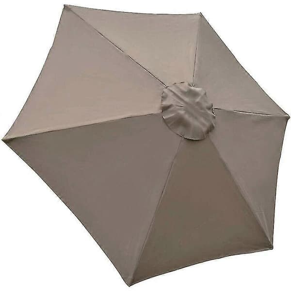 Replacement Cover for Parasol, 6 Ribs, 2m, Waterproof, Anti-UV, Replacement Fabric, Khaki