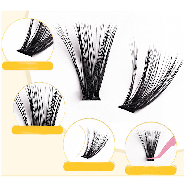 False Eyelash Set (240 Clusters) - Natural Look, Reusable, DIY Application Model 3 59