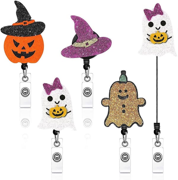4 stycken Halloween-brickhållare för barn, infällbara brickhållare med klämmor