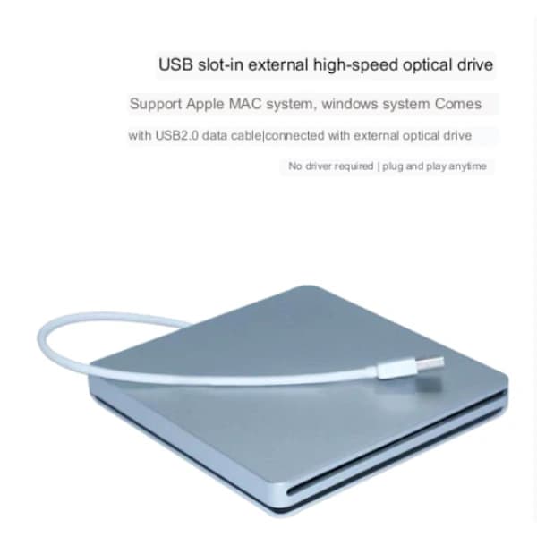 Macbook Pro Air Mac PC Laptop USB-gränssnitt Extern Slot-in CD/DVD Optisk Enhet