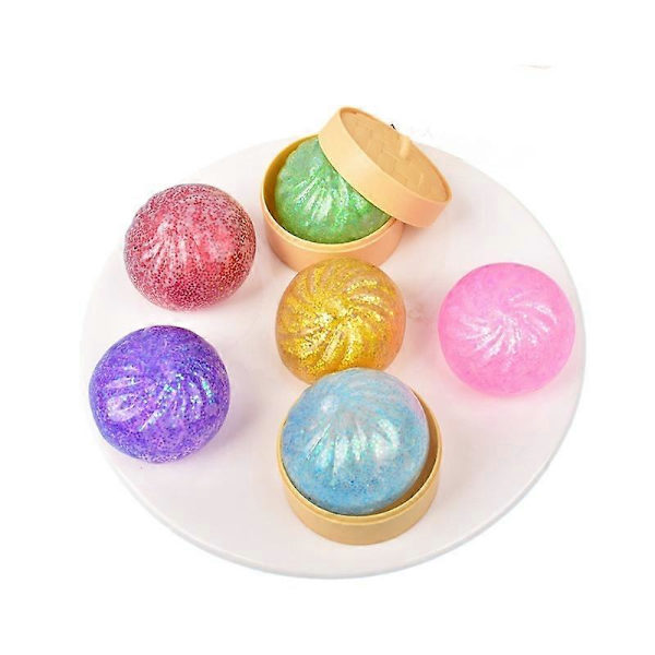 12 st Dumpling Squishy Blind Box, Glitter Dumpling Squishy, Söta Dumplings Stressbollar