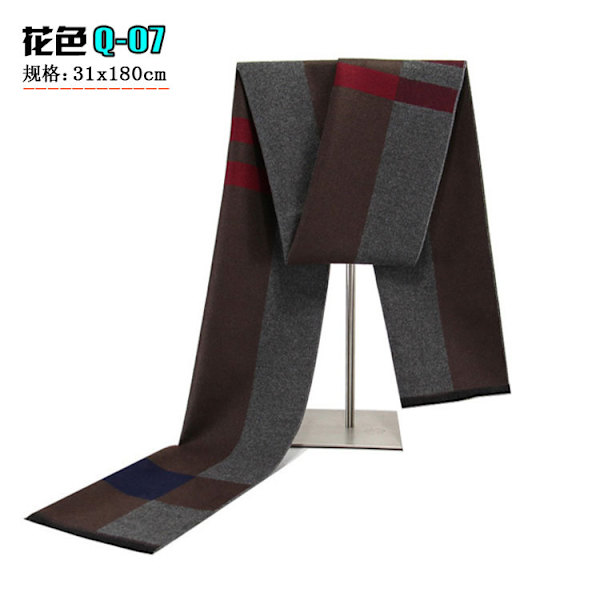 Herrar Lyxigt Märke Vinterhalsduk | Herrhalsduk Rutiga Kashmir | Herrar Lyxigt Märke Halsdukar - Halsduk Design Q-07 180cm