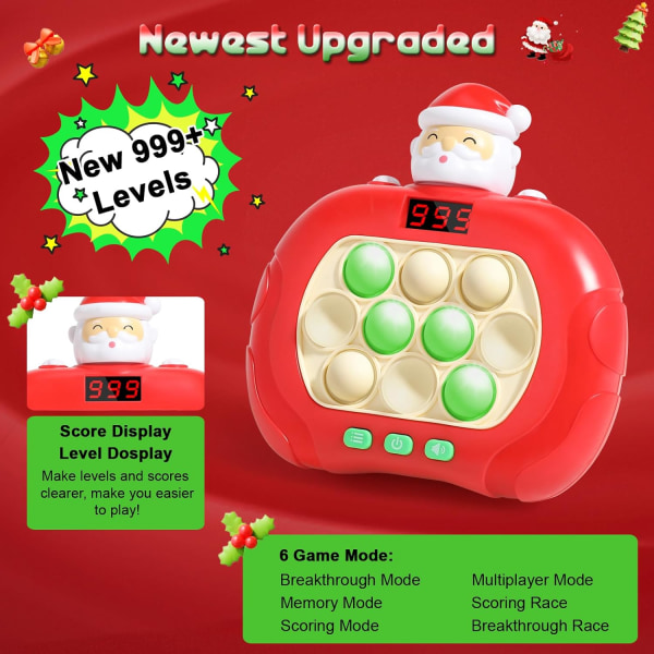 Barnleksak, Handhållen spel för barn 6-8 år, Push Bubble Game, Bubble Pressure Pop Glow Game för tonåringar 8-12 år Födelsedagspresent - Jul