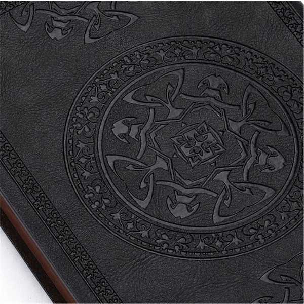 Bärbar vintage mönstrad PU läder anteckningsbok dagbok anteckningsblock brevpapper present resenär journal