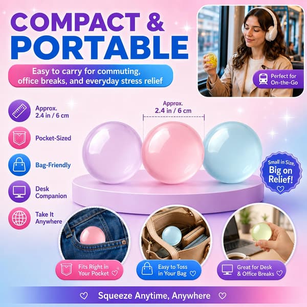 6 pcs Coconut Oil Squishy Stress Ball, Sensory Fidget Toy