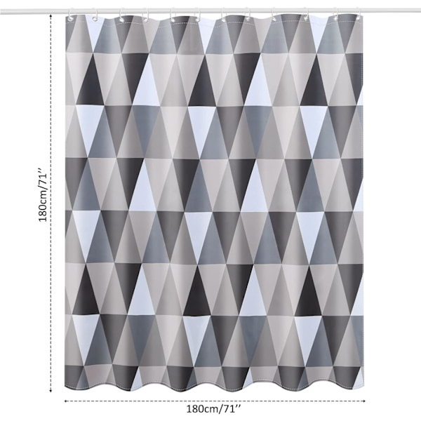 Dusjforheng Vanntett Baderomsforheng, Vektet Hem, Motstandsdyktig Vaskbare Badeforheng 12 Kroker, 1 Magnetisk Tau, Baderom 180x180cm
