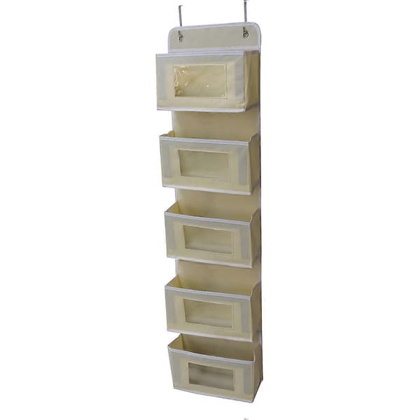 Multilayer Organizer Bag Single-Sided 5 Compartments Hanging Storage for Clothes