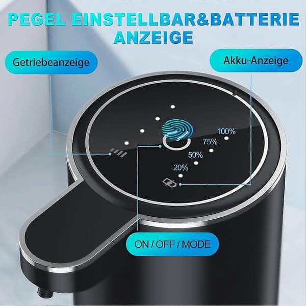Automatisk såpedispenser, 380 ml, elektrisk veggmontering, berøringsfri automatisk såpedispenser, USB oppladbar gel