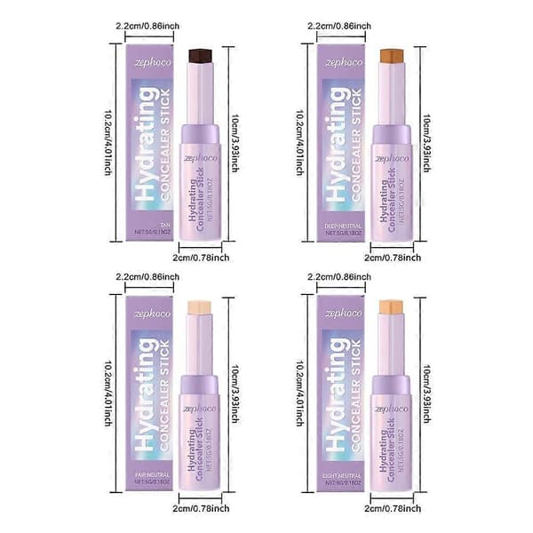 Shape Tape Blur Concealer Stick Hydrerende Lett Concealerblyant med Børste for Under Øyne Ansikt D
