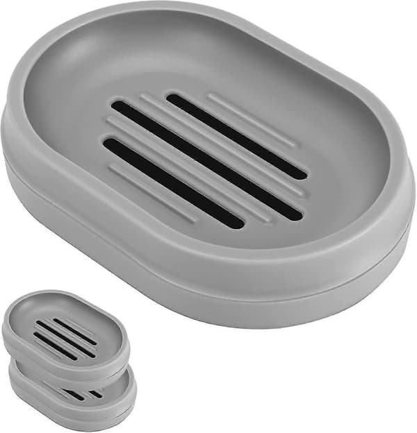 2-delt såpeskål med dreneringsdesign