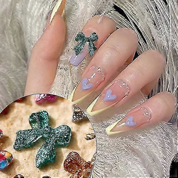 Kynsitaide Glitter Perhosrusetti Kynsikoristeet, 70 kpl 3D Kynsikoristeita Akryylihartsi Kynsille DIY Manikyyri Vinkkejä Koristeluun ##-1.huom: ei liimaa.