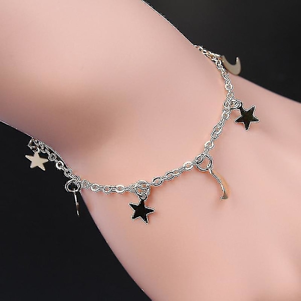 Ny Mode, Måne Stjerne Charms Armbånd (guld)