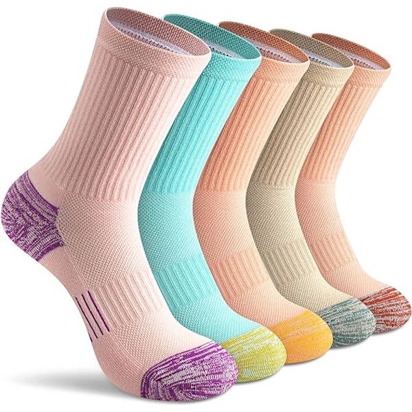 Crew Socks Dam Hiking Running Athletic Cushioned Compression Socks 5-6 Par