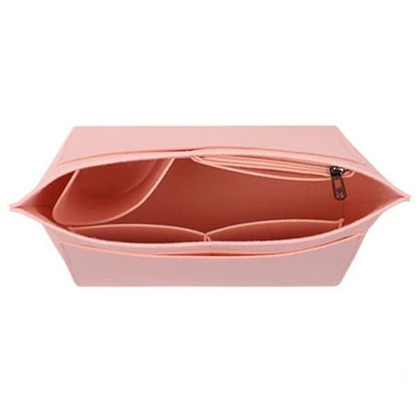3 handväska filtförvaringsväskor, resesminkväska, bärbar väskfoder, med tygbaksida - rosa M B style5 M