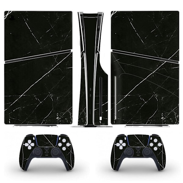Playstation 5 Slim Ps5 Slim Svart Skin Dekal Og Kontroller Klistremerke Sett, Riperesistent (Disk) Style12