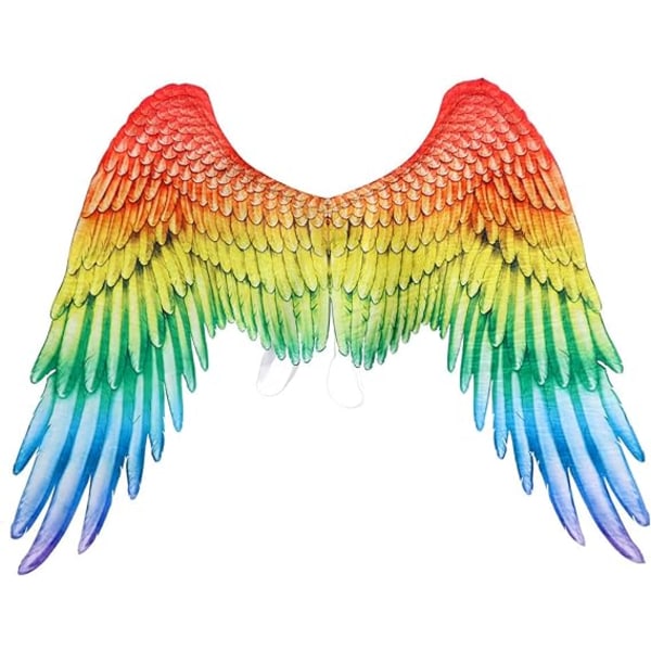 1 paket 3D Angel Wings-kostym med elastiska remmar Halloween Party Mardi Gras Cosplay-tillbehör (regnbågsfärg)