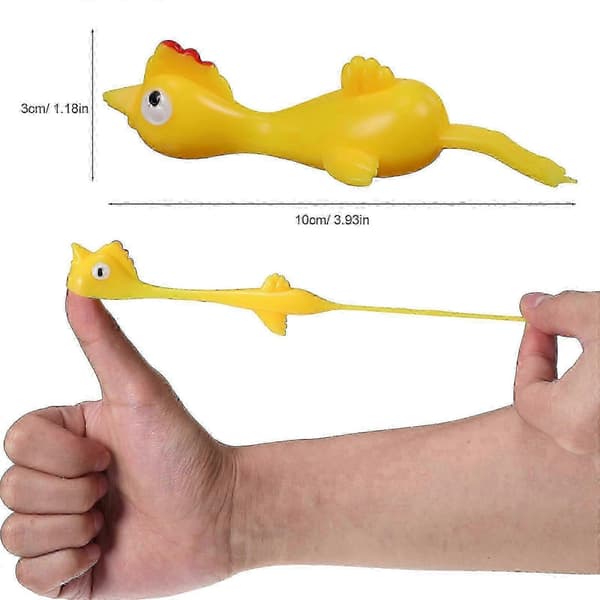 60 stk. Flick Chickens Gummi Stretchy Flygende Kyllingfingre Stretchy Chicks SZRH A-V