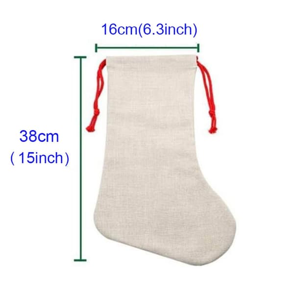 Heat Transfer Christmas Stocking Sublimation Blank Linen Socks Ornament DIY