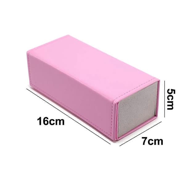 Vikbart fyrkantigt solglasögonfodral Mode Konstläder Glasögonfodral Rosa rosa