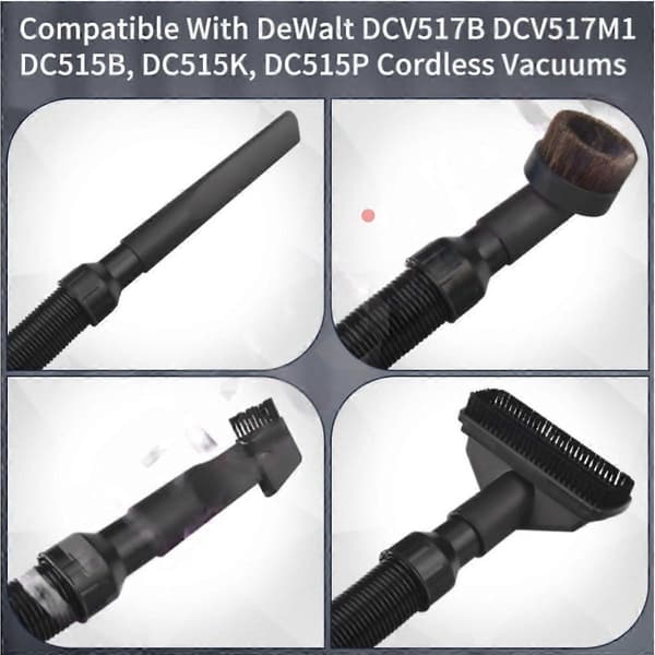 Vacuum Hose and Accessory Kit — Flexible Replacement Hose Compatible with DeWalt DCV517B DCV517M1 DC515B