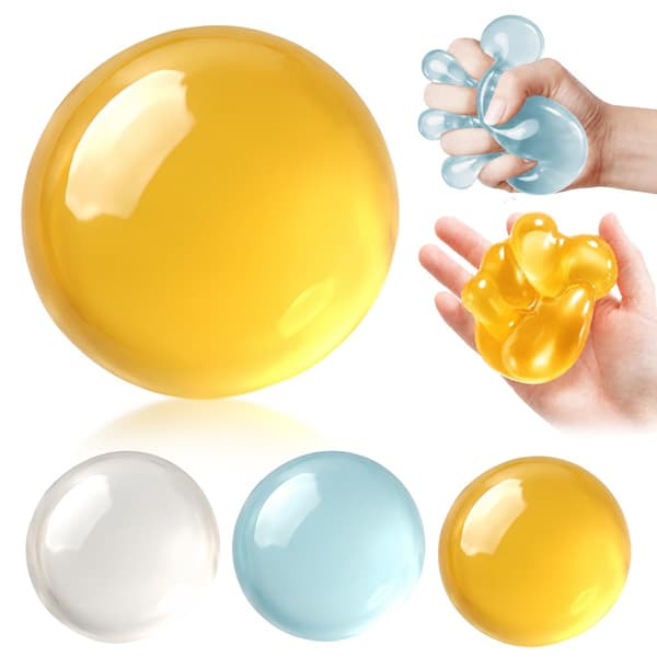3 stk kokosolie squishy stressbold, ikke-klæbende klemmelegetøj