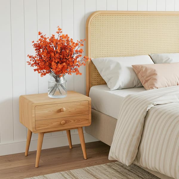 12 stk. kunstige efterårsblomster, \"Real Touch\" brudeslør, falske orange blomster