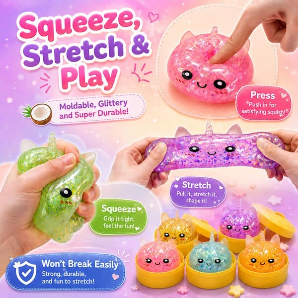 Dumpling Squishy Fidget-lelut, Glitter Vihreät Squishies Puristuslelu