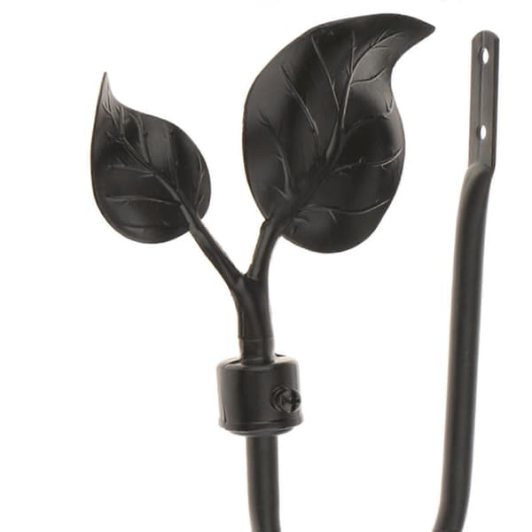 2 ST METALLBLAD GARDIN UPPHÄNGNING KROK HÅLLARE Style2 Black