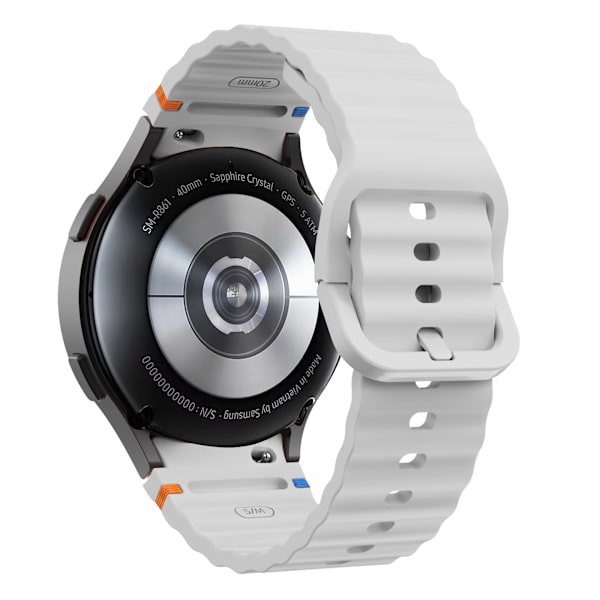 SimpleThings No Gap Sport Silikoniranneke Samsung Galaxy Watch 7/6/5/4:lle Light Gray Watch7/FE/6/5/5Pro/4