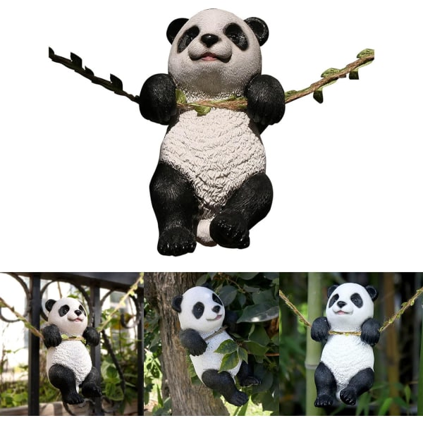 Mini söta panda djurfigurer leksaker hem utomhus DIY trädgårdsdekorationer trädgårdsdekorationer harts söt pandafigur